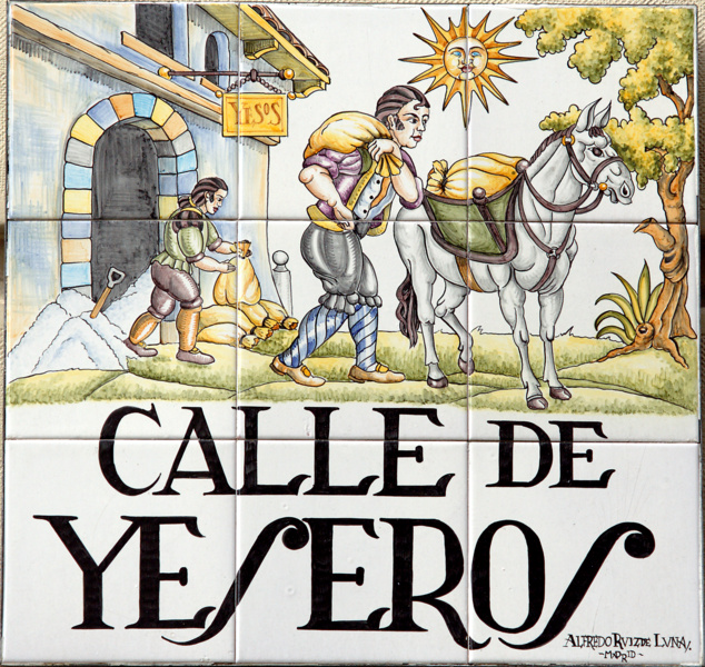 Letrero de la Calle de los Yeseros de Madrid