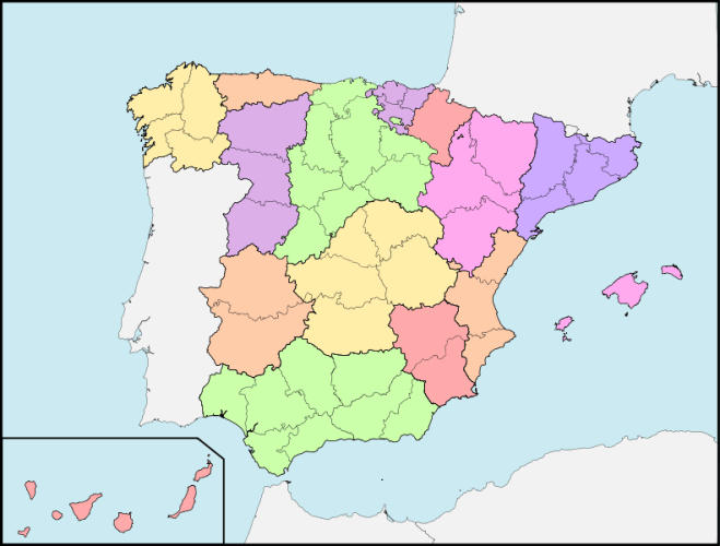 División provincial de Javier de Burgos. 1833