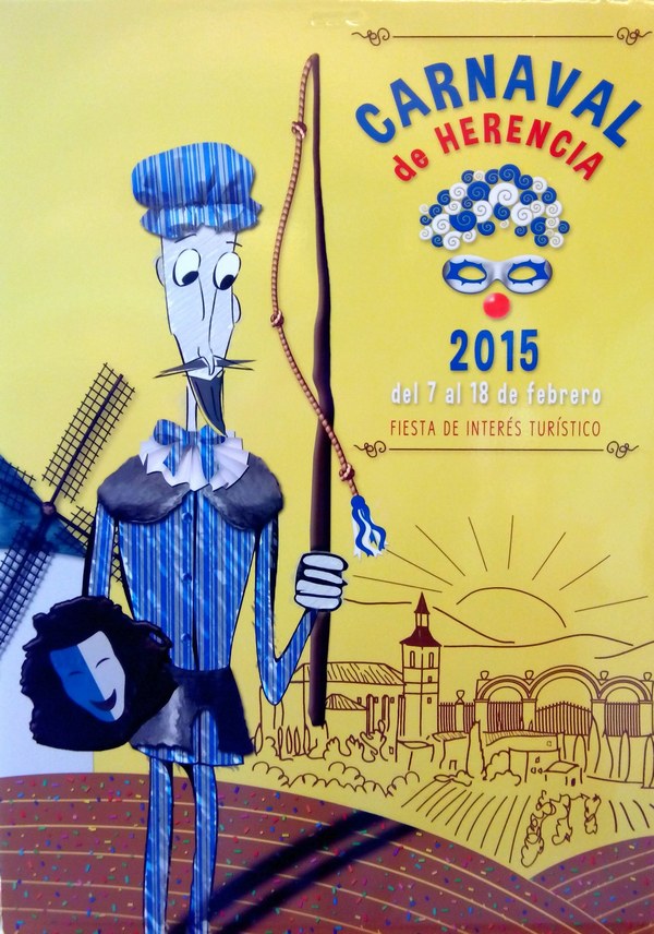 Cartel anunciador del Carnaval de Herencia 2015. Obra ganadora de Llopis Gilabert