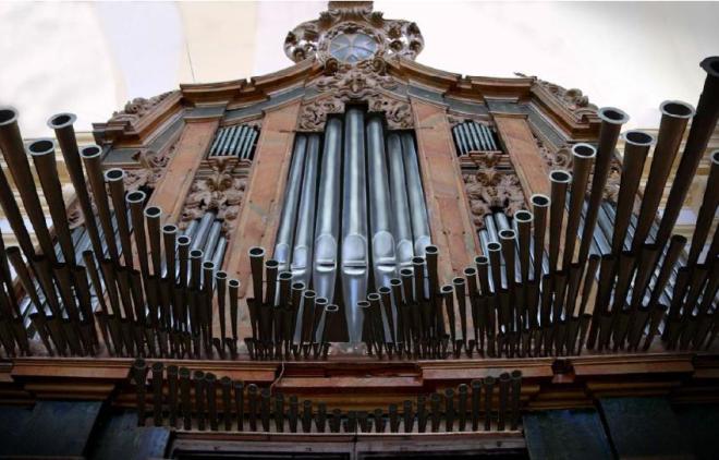 Imagen simulada del estado final del órgano barroco de la parroquia de Herencia tras su restauración y reconstrucción