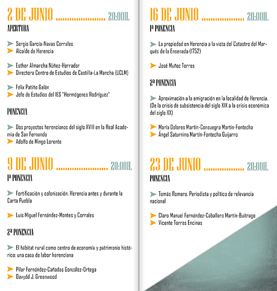 Programa de las II Cartel de las II Jornadas de Historia de Herencia