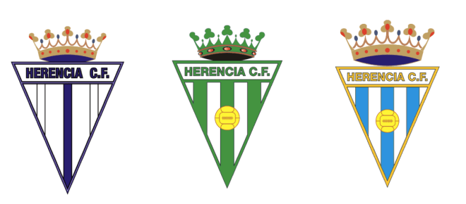 Variantes del escudo del Herencia C. F. a lo largo de la historia